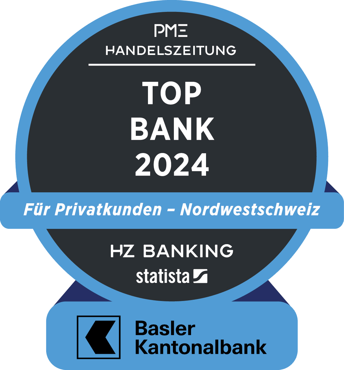 Auszeichnung Top Bank 2024 - Für Privatkunden Nordwestschweiz