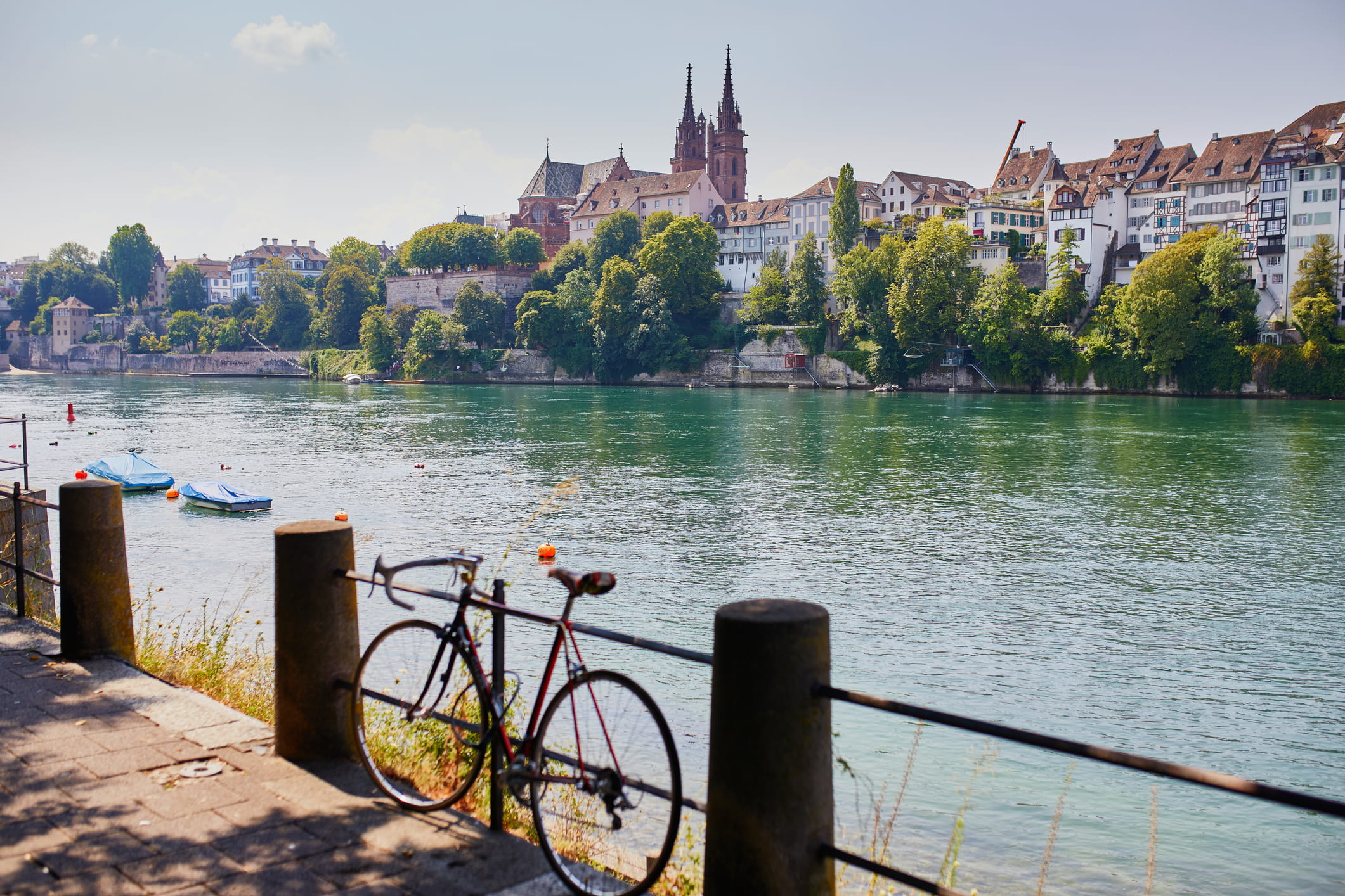 Basel am Rhein mit Velo