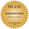 Das Private Banking der BKB hat vom Wirtschaftsmagazin BILANZ das Gütesiegel «Ausgezeichnet» erhalten.