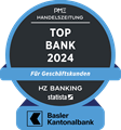 Die Basler Kantonalbank wurde in der Umfrage durch die SonntagsZeitung zur «Top Bank 2024» für Geschäftskunden gekürt.