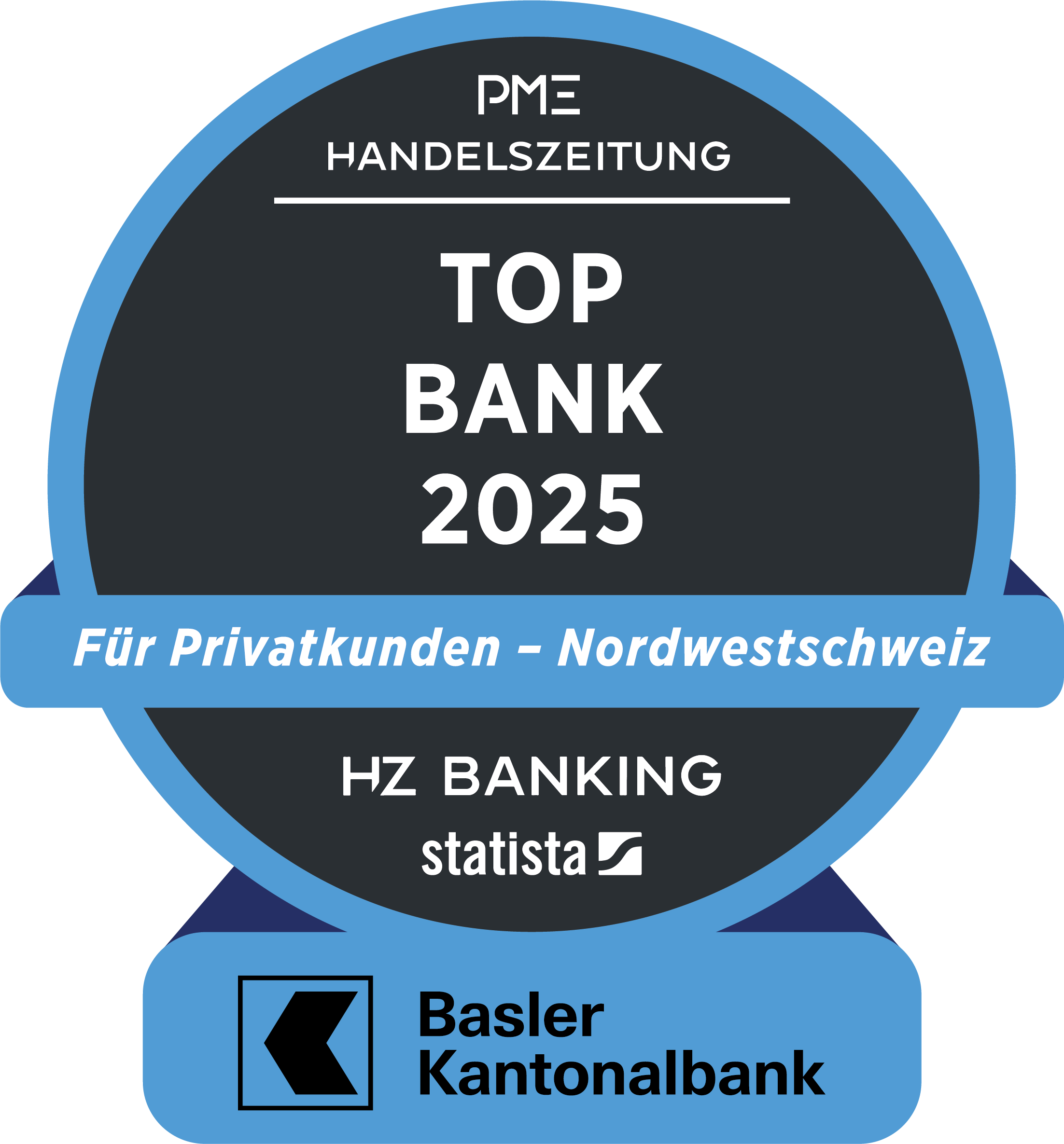 Die Basler Kantonalbank wurde in der Umfrage durch die SonntagsZeitung zur Nordwestschweizer «Top Bank 2025» für Privatkunden gekürt.
